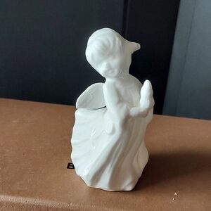 Josef Original Solid White 3” Angel Figurine With Candle